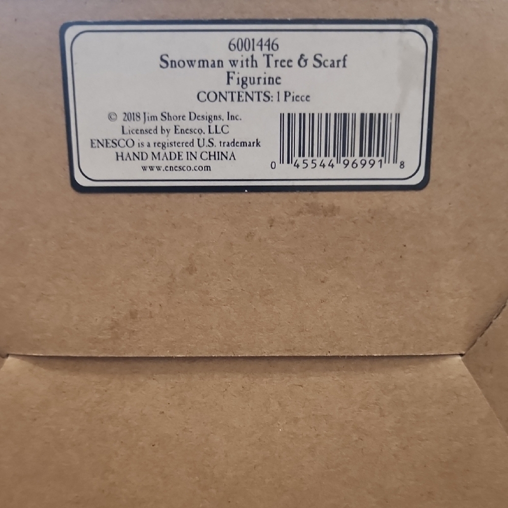 Folklore By Jim Shore Snowman with Tree & Scarf Figurine - Picture 9 of 9